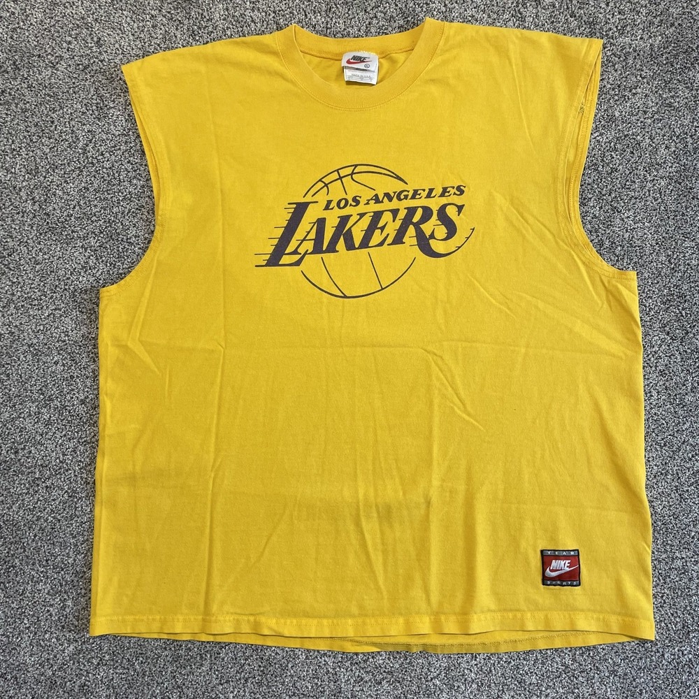 Vintage Lakers‎ Nike Tank Top Size XL Los Angeles Gold Yellow USA Made